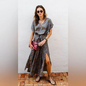 Perry Walker silk maxi dress sz M